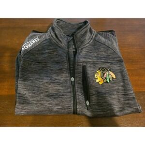 Glll By Cari Banks NHL Chicago Blackhawks 1/4 Zip Pullover Polo Jacket Size Med